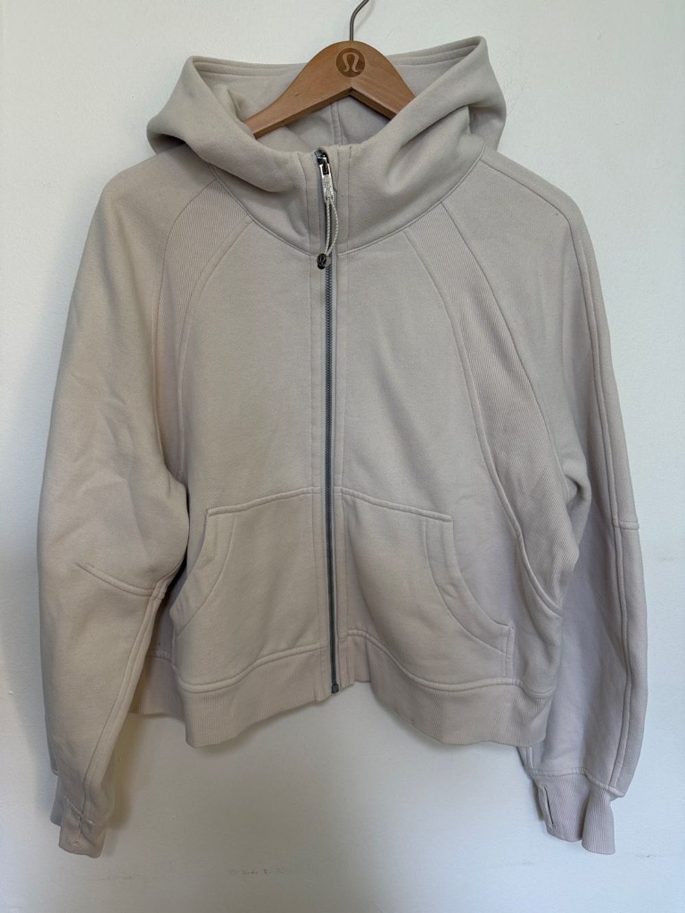 Lululemon Oversized Scuba Full Zip Hoodie - M/L - White Opal